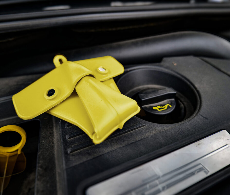 Products Elastech Solutions Caliber Flex & Fold Flexible Funnel - Medium All Purpose Automotive Funnel, Yellow Form A Funnel